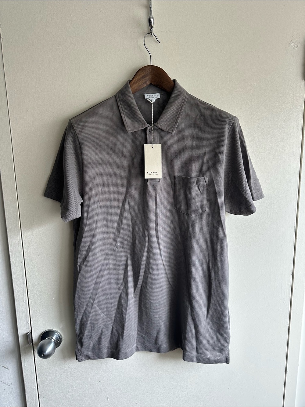 Sunspel Riviera Grey Polo NWOT USL